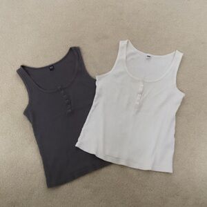 LOT OF TWO UNIQLO WOMENS TANK TOPS